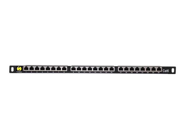 Netrack - Patch panel with shelf - rackmonterbar - CAT 6 - UTP - RJ-45 X 24 - 0.5U - 19"