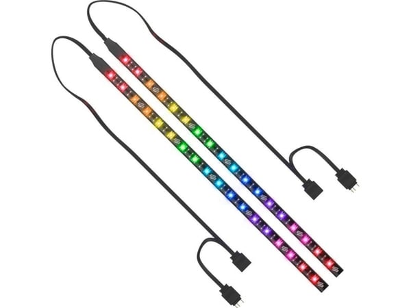 SilentiumPC Aurora Stripes ARGB, LED strip, 18 ampuller, LED, 2 stykker
