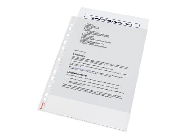 Plastlommer A4 Esselte 55my, PP, krystallklare - (100 stk.)