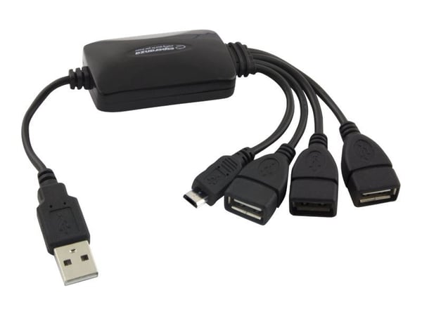 Esperanza EA158 - Hubb - 4 x USB 2.0 - skrivbordsmodell