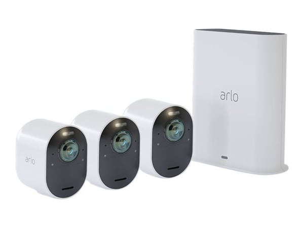 Arlo Ultra 2 Security System - Portinngang + kamera(er) - trådløs (802.11b, 802.11g, 802.11n, 802.11ac, Bluetooth 4.2 LE) - 3 kamera(er) - hvit