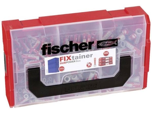 Fischer 536161, Kiinnitystulppa, Muovi, Saksa, 210 kpl, 120 x DuoPower 6 x 30, 60 x DuoPower 8 x 40, 30 x DuoPower 10 x 50