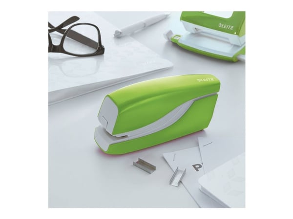 Leitz WOW 5566 - Elektrisk stiftemaskin - 10 ark / 1 mm - E1 - plast, metall - grønn