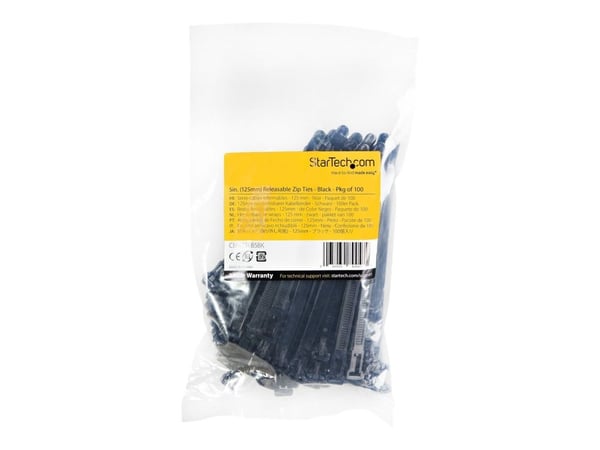 StarTech.com CBMZTRB5BK, Avattava johdinside, Nailon, Muovi, Musta, 3 cm, V2, -40 - 85 °C