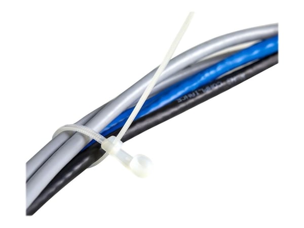 StarTech.com 10cm-kabelband med monteringshål - 2mm brett, 2 tum 24mm buntdiameter, 8kg draghållfasthet, Nylon 66 självlåsande band med skruvhål, U...