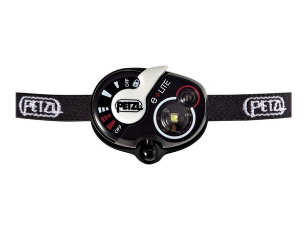 Petzl e+LITE - Hodelykt - LED - 5-modus - hvitt lys - 6000-7000 K - svart, hvit