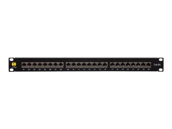 Netrack - Koblingspanel - rackmonterbar - CAT 6a - FTP - RJ-45 X 24 - svart - 19"
