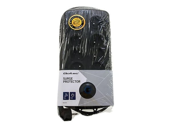 Qoltec Quick Switch - Overspenningsavleder - AC 230 V - 3500 watt - utgangskontakter: 8 - 2.5 m kabel - svart