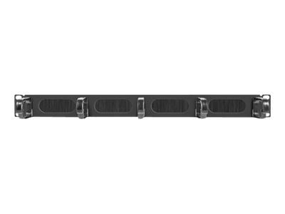 Lanberg Type B - Cable management panel with brush - svart - 1U - 19"