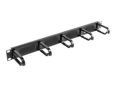 Lanberg Type B - Cable management panel with brush - svart - 1U - 19"