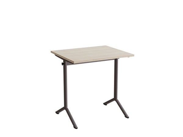 Bord Atlas 1130, 700x600mm, lyddæmpende eg højtrykslaminat, sortolivent stel