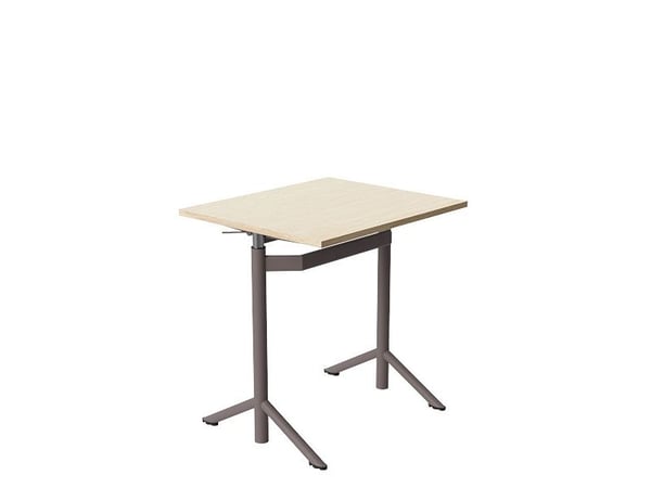 Elevbord Atlas 1132, 700x600mm, lyddæmpende eg højtrykslaminat, gråt stel Elevbord Atlas 1132, 700x600mm, lyddæmpende eg højtrykslaminat, gråt stel