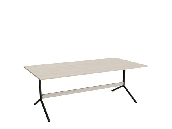 Bord Atlas 1134, 2000x1000mm, højde 720, eg højtrykslaminat, sortolivent stel