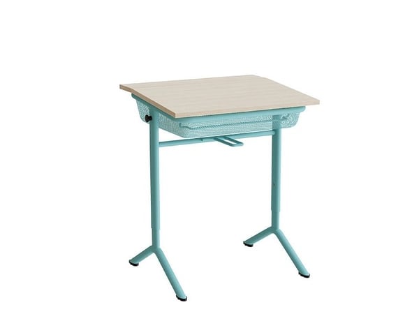 Elevbord Atlas 1128, 650x550mm, lyddæmpende eg højtrykslaminat, gult stel