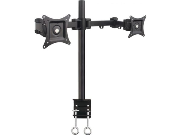 ART L-02 - Monteringssett (2 monteringsplater, skrivebordsklemmemontering, stang, 2 doble svingarmer) - for 2 LCD-skjermer - aluminium, stål, kobbe...