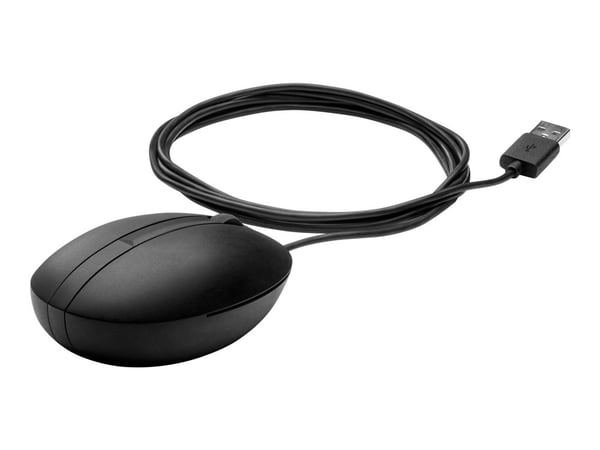 HP Wired Desktop 320M -hiiri, Molempikätinen, Optinen, USB A-tyyppi, 1000 DPI, Musta