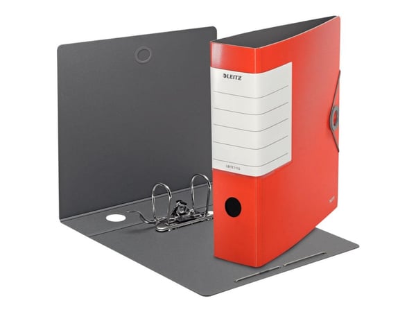 Leitz 180° Solid - Hevarmbuefil - bokryggbredde: 82 mm - for A4 (210 x 297 mm) - kapasitet: 500 ark - lys rød