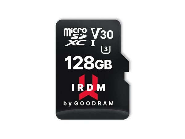 GOODRAM IRDM - Flashminnekort (microSDXC til SD-adapter inkludert) - 128 GB - Video Class V30 / UHS-I U3 - microSDXC UHS-I