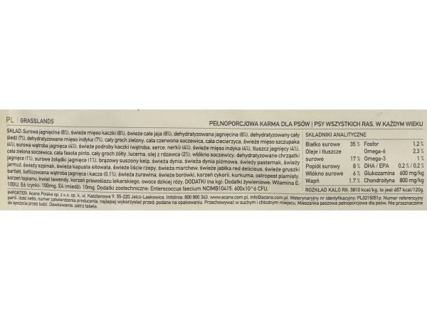 ACANA Highest Protein Grasslands - tørfoder til hunde - 11,4 kg