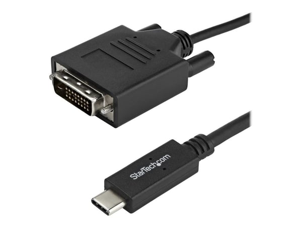 StarTech 3.3 ft / 1 m USB-C to DVI Cable - USB Type-C Video Adapter Cable - 1920 x 1200 - Black (CDP2DVIMM1MB) - USB / DVI-kabel - USB-C (hann) til...