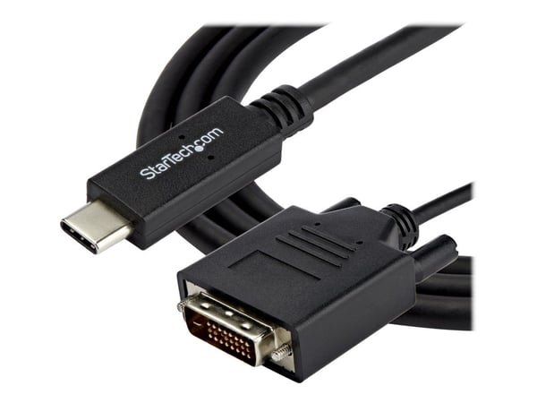 StarTech 3.3 ft / 1 m USB-C to DVI Cable - USB Type-C Video Adapter Cable - 1920 x 1200 - Black (CDP2DVIMM1MB) - USB / DVI-kabel - USB-C (hann) til...