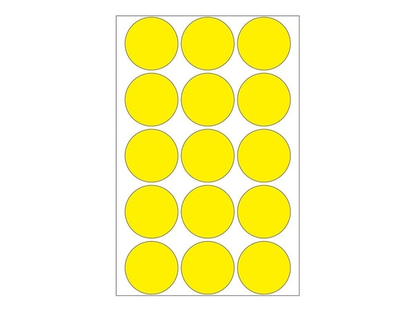 HERMA - Papir - permanent selvklebende - gul - 32 mm rund 480 etikett(er) (32 ark x 15) runde etiketter