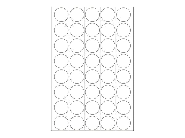 HERMA - Permanet adhesiv - hvit - 19 mm rund 1280 etikett(er) (32 ark x 40) merkelapper