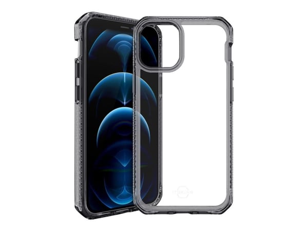 ITSKINS HYBRID // CLEAR - Baksidedeksel for mobiltelefon - termoplast-polyuretan (TPU), optical-grade polycarbonate - svart, gjennomsiktig - for Ap...