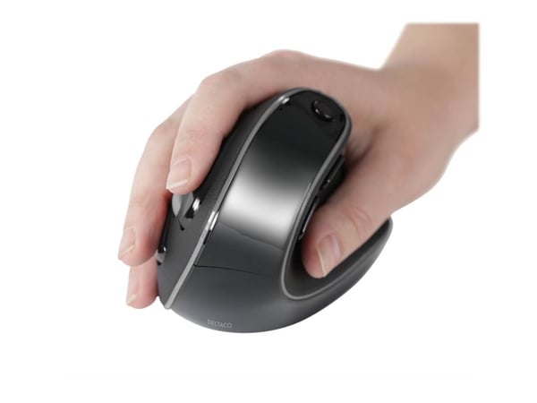 DELTACO Office vertical ergonomic mouse, silent clicks, wireless 2.4G