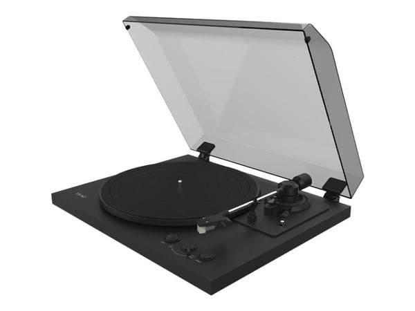 TEAC TN-175-B, Hihnakäyttöinen levysoitin, Täysin automaattinen, Musta, MDF-levy, 33 1/3,45 RPM, DC-moottori