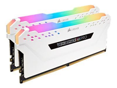 CORSAIR Vengeance RGB PRO - DDR4 - sett - 32 GB: 2 x 16 GB - DIMM 288-pin - 3200 MHz / PC4-25600 - CL16 - 1.35 V - ikke-bufret - ikke-ECC - hvit
