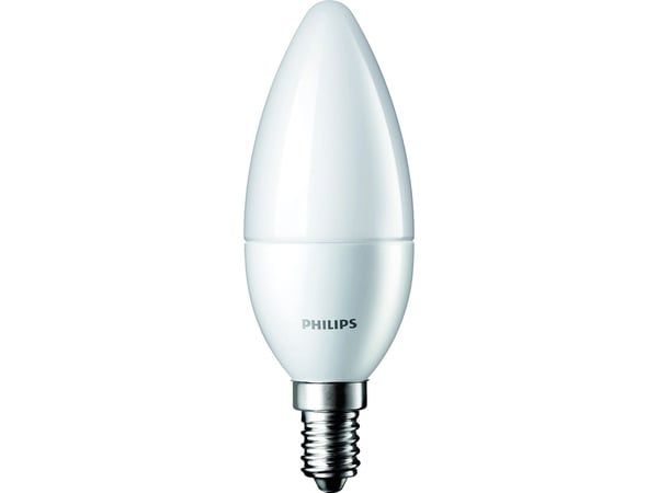 Philips CorePro LEDcandle - LED-lyspære - form: B35 - mattslipt finish - E14 - 4 W (ekvivalent 25 W) - klasse A+ - varmt hvitt lys - 2700 K