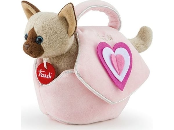 Trudi Kitty in pink bag with hearts, Katt