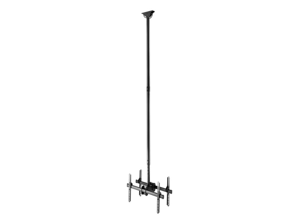 DELTACO Office - Monteringssett (takmontering) - rygg-mot-rygg, teleskopisk - for 2 LCD/plasma-paneler - 45 kg (x2), 2500-3000 mm - svart - skjerms...