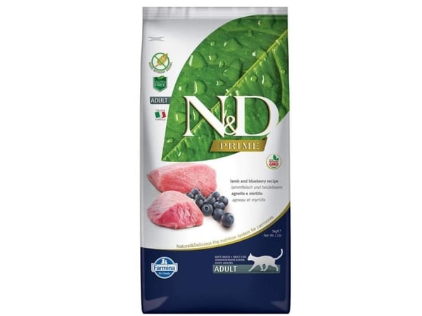 Farmina Pet Food N&D Prime, Voksen, Blåbær, Lam, 5 kg, Kornfritt, Antioksidanter medfølger