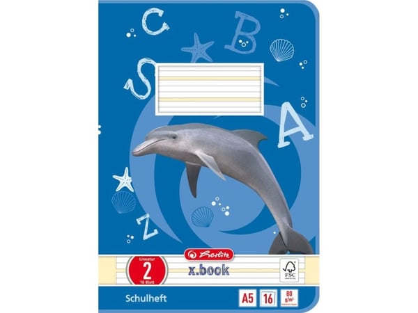 Herlitz 3320207, Flerfarget, 16 ark, Linjerte ark, A5, 80 g/m², Papir