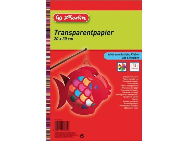 herlitz kalkerpapir, 200 x 300 mm, innhold: 10 ark inkludert håndverksinstruksjoner for en lanternefisk, sortert i (246413)