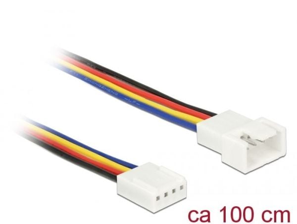 Delock - Forlengelseskabel for viftestrømforsyning - 4-pins PWM (hann) til 4-pins PWM (hunn) - 1 m