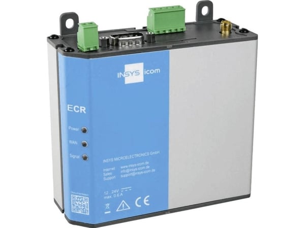 INSYS icom ECR EW300 - Trådløs ruter - WWAN 2-port svitsj - Modbus 2,4 GHz - DIN-skinnemonterbar, veggmonterbar