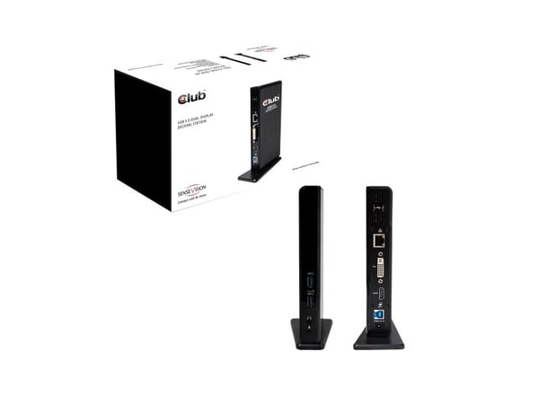 Club 3D SenseVision USB 3.0 Dual Display Docking Station - Dokkingstasjon - USB - DVI, HDMI