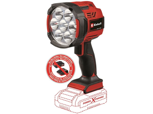 Einhell TE-CL 18/2500 LiAC-solo, LED, 7 lamppu(a), Musta, Punainen - SOLO