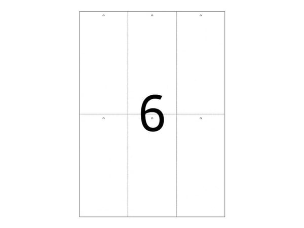 HERMA Special - Ikke-adhesiv - perforert - hvit - 70 x 148.5 mm 600 etikett(er) (100 ark x 6) merkelapper