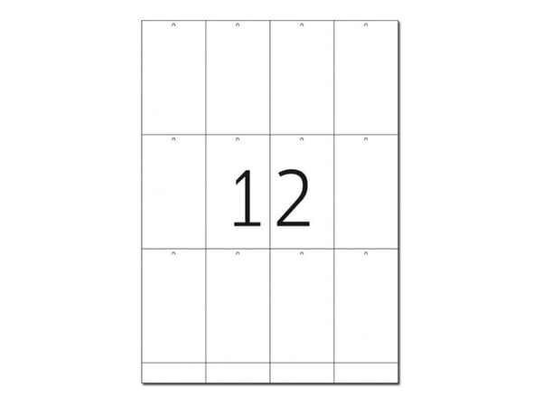HERMA Special - Ikke-adhesiv - perforert - hvit - 52.5 x 93.5 mm 1200 etikett(er) (100 ark x 12) merkelapper