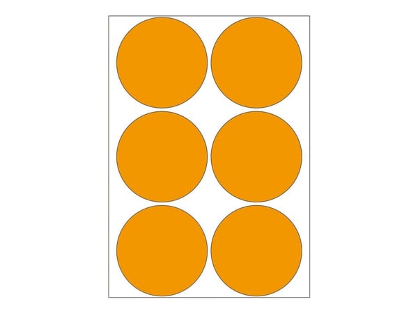 HERMA - Papir - permanet adhesiv - luminøs oransje - 50 mm rund 144 rull(er) (24 ark x 6) flerbruks merkelapper