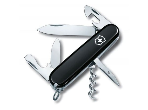 Victorinox Spartan, Klappkniv uten lås, Multiverktøyskniv, Klipp punkt, Rustfritt stål, ABS syntetisk, Sort, Sølv