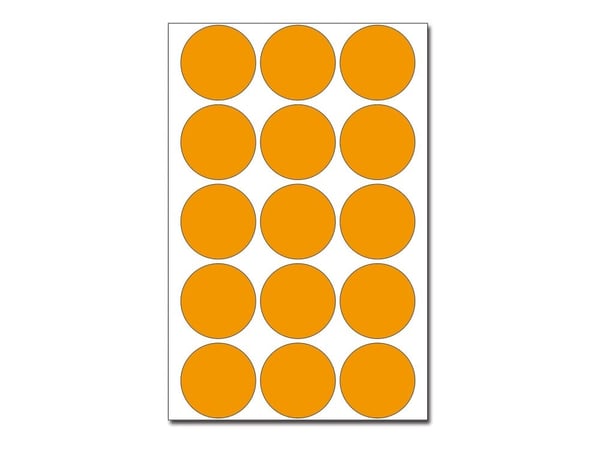 HERMA - Papir - permanent selv-adhesiv - oransje - 32 mm rund 360 etikett(er) (24 ark x 15) runde etiketter