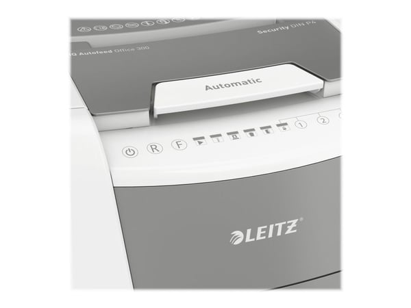 Leitz IQ AutoFeed Office 300 P4 - Dokumentförstörare - dubbelskärning - 4 x 30 mm - P-4