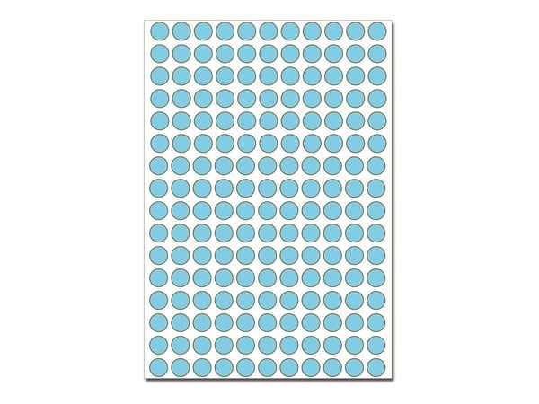 HERMA - Permanent selvklebende - blå - 8 mm rund 5632 etikett(er) (32 ark x 176) etiketter
