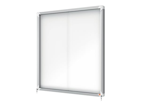Nobo - Innbygd oppslagstavle - veggmonterbar - 944 x 907 mm - 12 x A4 - metall - magnetisk - utendørs - hvit