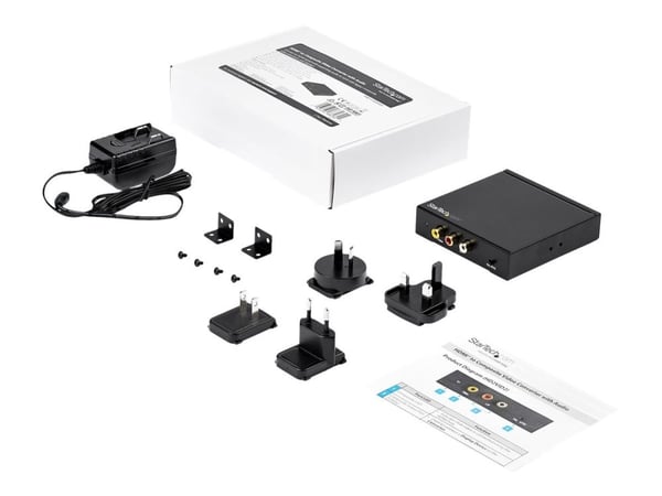 StarTech HDMI to RCA Converter Box with Audio - Composite Video Adapter - NTSC/PAL - 1080p (HD2VID2) - Videokonverter - HDMI - sammensatt video - s...